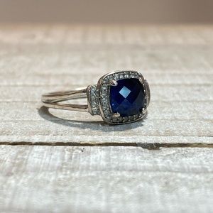 Sapphire and Sterling Silver Ring Size 6.75